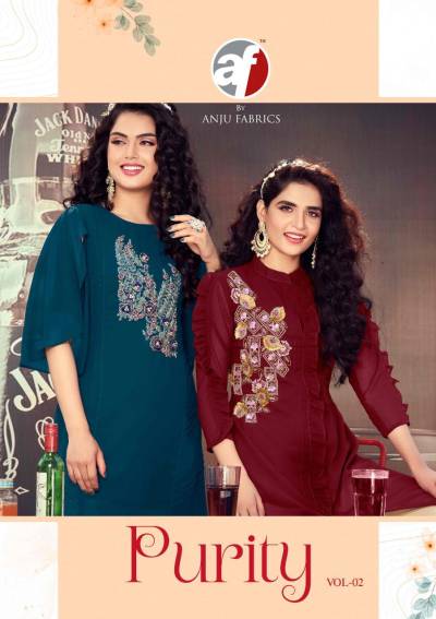 Purity Vol 2 By Anju Fab Stylish Western Look Kurti With Bottom